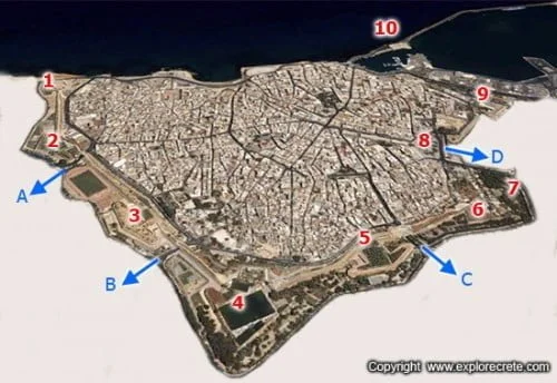 heraklion walls map